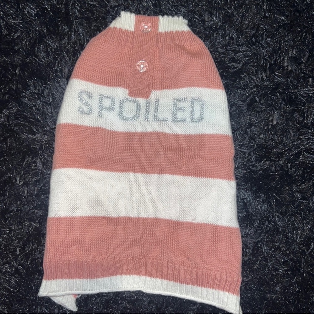 Striped Pet Sweater - Pink and White-size small